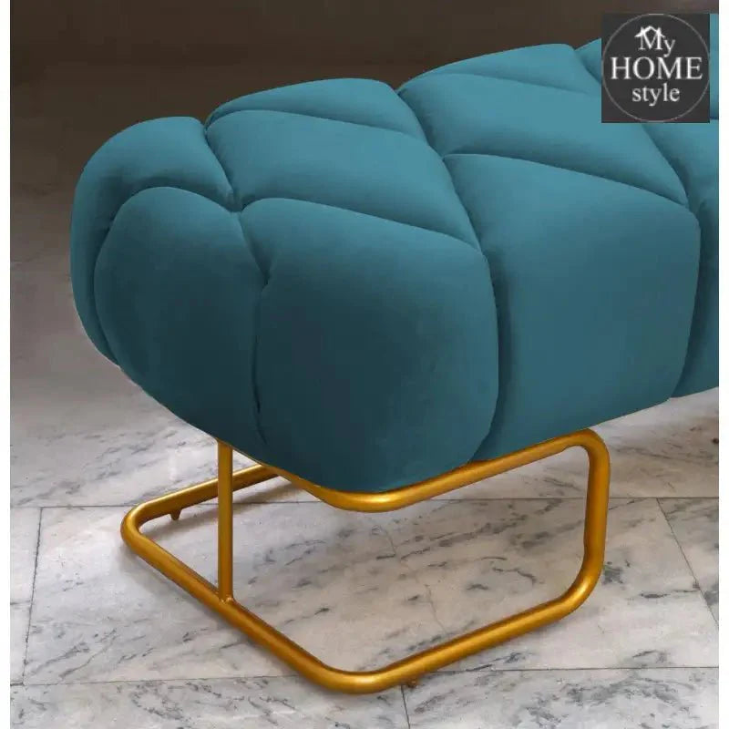 Luxury 3 Seater Poufy Steel Stool With Steel Frame -1045
