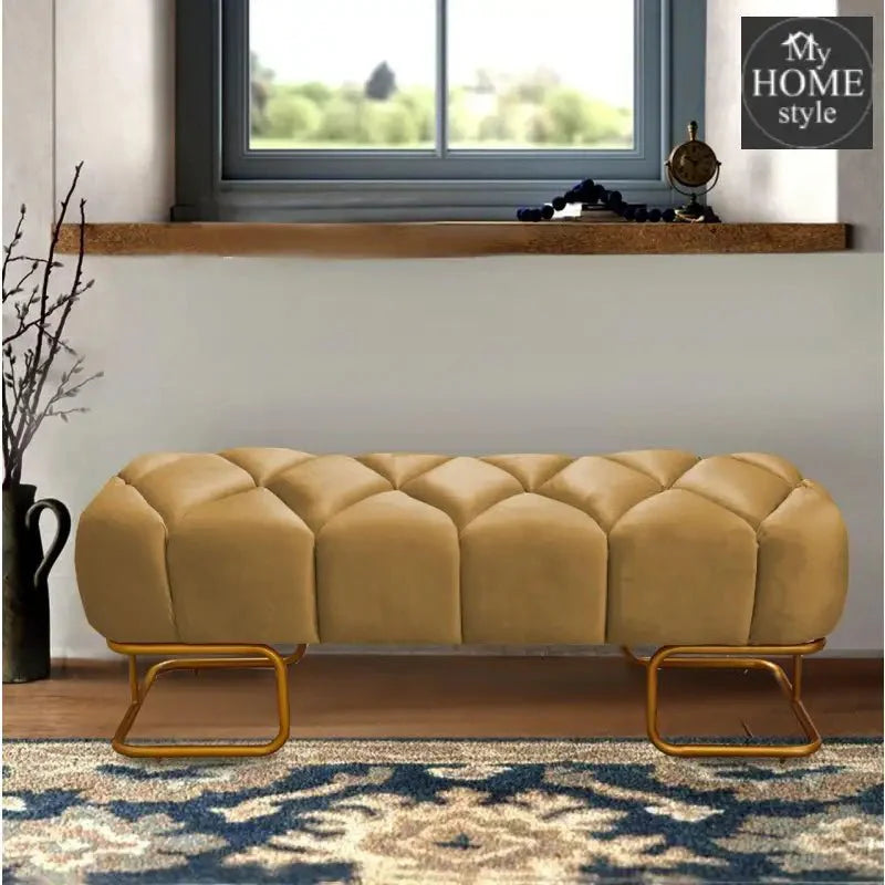 Luxury 3 Seater Poufy Steel Stool With Steel Frame -1045