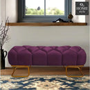 Luxury 3 Seater Poufy Steel Stool With Steel Frame -1045