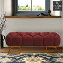 Luxury 3 Seater Poufy Steel Stool With Steel Frame -1045