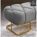 Luxury 3 Seater Poufy Steel Stool With Steel Frame -1045