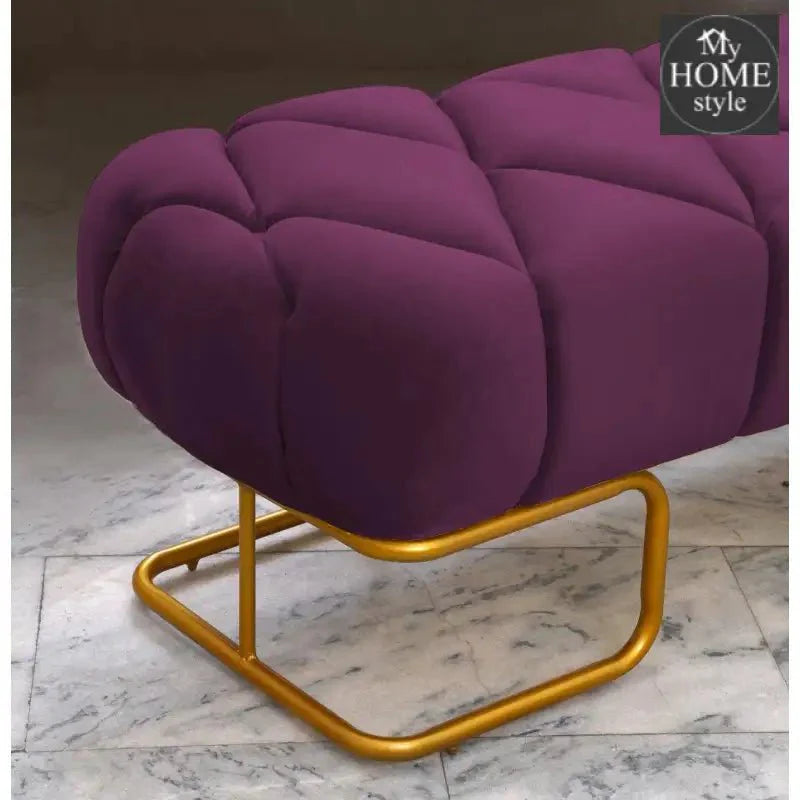 Luxury 3 Seater Poufy Steel Stool With Steel Frame -1045