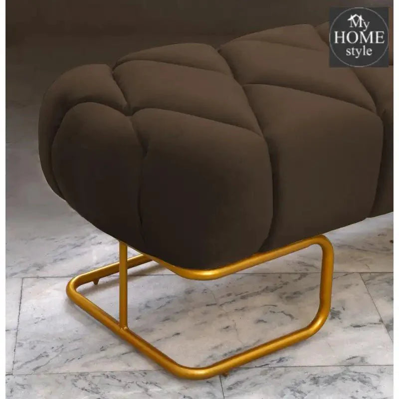 Luxury 3 Seater Poufy Steel Stool With Steel Frame -1045