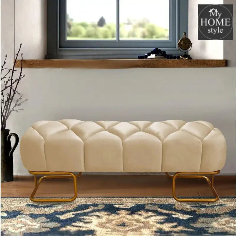 Luxury 3 Seater Poufy Steel Stool With Steel Frame -1045