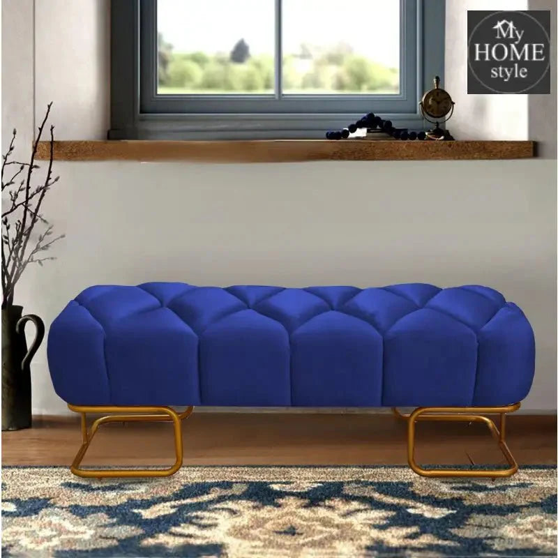 Luxury 3 Seater Poufy Steel Stool With Steel Frame -1045