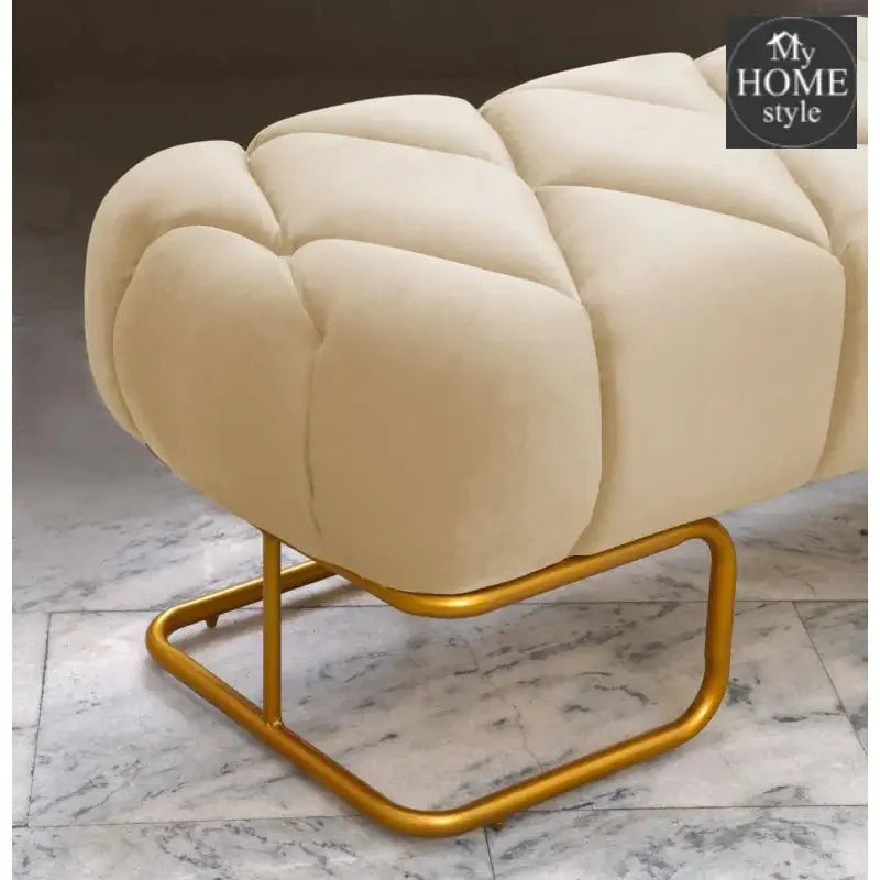 Luxury 3 Seater Poufy Steel Stool With Steel Frame -1045