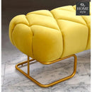 Luxury 3 Seater Poufy Steel Stool With Steel Frame -1045