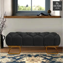 Luxury 3 Seater Poufy Steel Stool With Steel Frame -1045