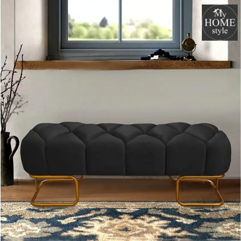 Luxury 3 Seater Poufy Steel Stool With Steel Frame -1045