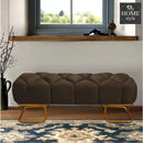 Luxury 3 Seater Poufy Steel Stool With Steel Frame -1045