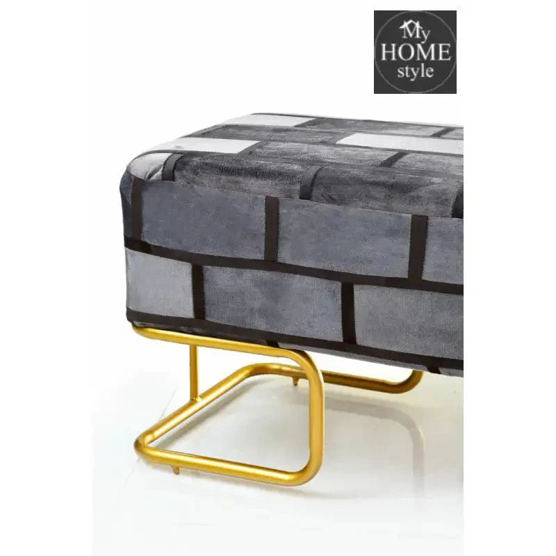 Luxury 3 Seater Printed Stool With Metal Frame - 1013