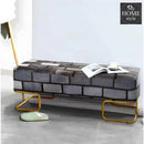 Luxury 3 Seater Printed Stool With Metal Frame - 1013