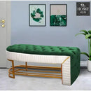 Luxury 3 Seater Side Poufy Ottoman Table With Steel Frame -1046