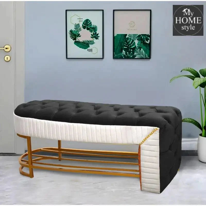 Luxury 3 Seater Side Poufy Ottoman Table With Steel Frame -1046