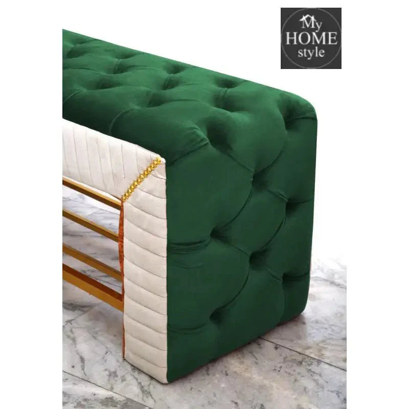 Luxury 3 Seater Side Poufy Ottoman Table With Steel Frame -1046