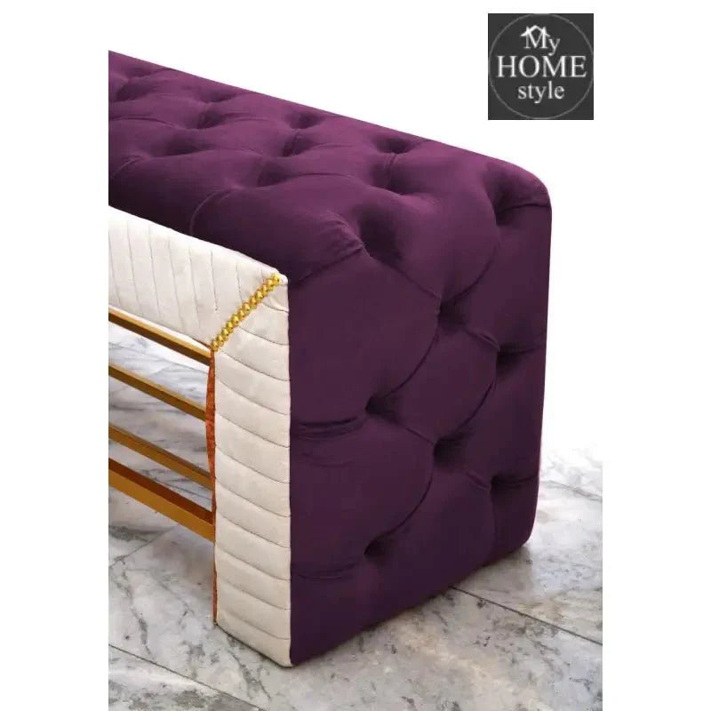 Luxury 3 Seater Side Poufy Ottoman Table With Steel Frame -1046