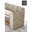 Luxury 3 Seater Side Poufy Ottoman Table With Steel Frame -1046
