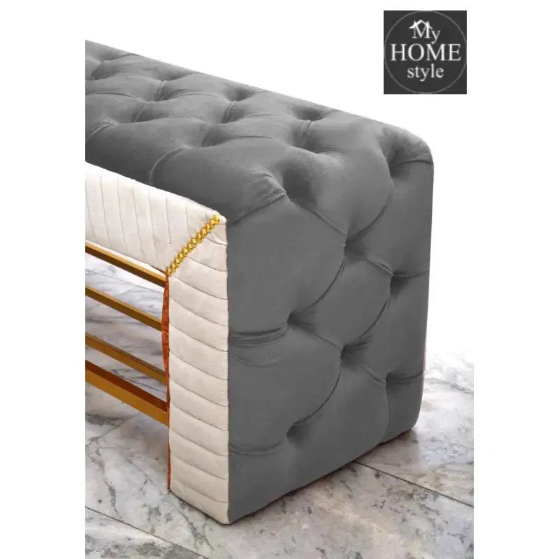 Luxury 3 Seater Side Poufy Ottoman Table With Steel Frame -1046