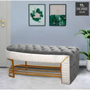Luxury 3 Seater Side Poufy Ottoman Table With Steel Frame -1046