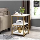 Luxury 3-Tiers Square Sofa Side Table -1060