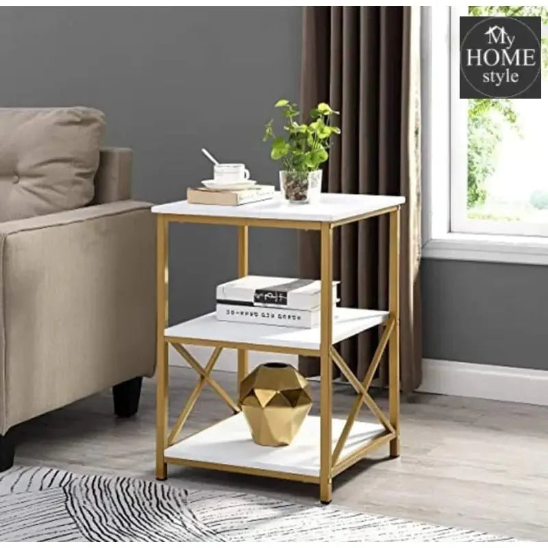 Luxury 3-Tiers Square Sofa Side Table -1060