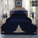 Luxury 6 PC'S Mariana Embroidered Comforter Set Navy