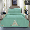 Luxury 6 PC'S Mariana Embroidered Comforter Set Sea Green