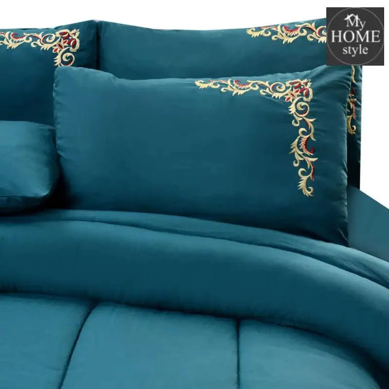 Luxury 6 PC'S Mariana Embroidered Comforter Set Teal