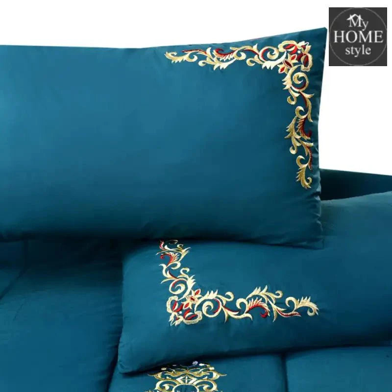 Luxury 6 PC'S Mariana Embroidered Comforter Set Teal