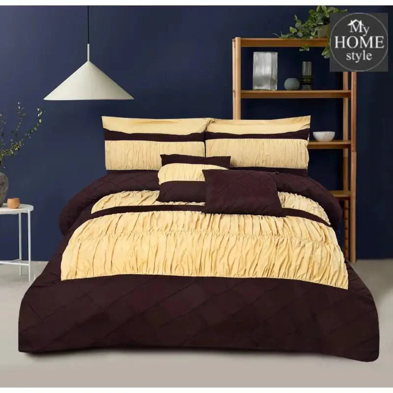 Luxury 8 pcs Frilly Cross Pleated Duvet Set