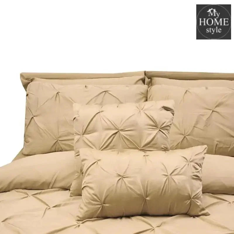 Luxury 8 pc's Sateen Pintuck Duvet set Beige
