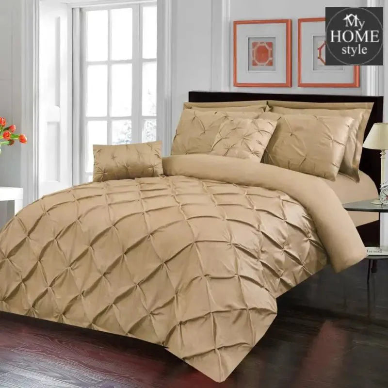 Luxury 8 pc's Sateen Pintuck Duvet set Beige