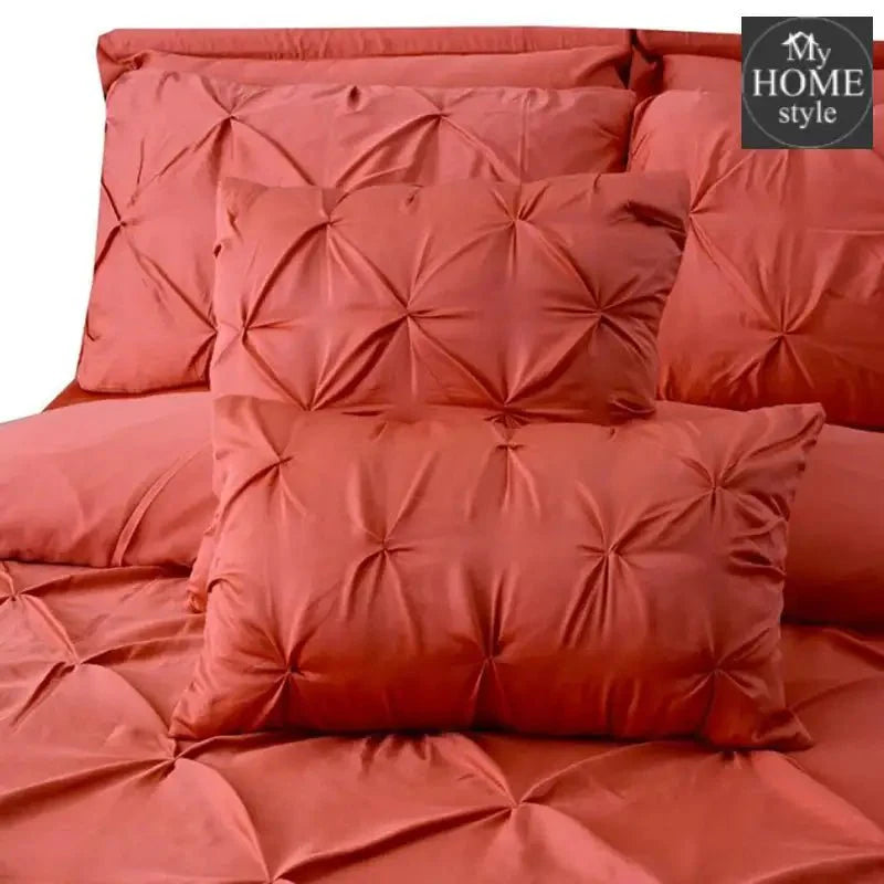 Luxury 8 pc's Sateen Pintuck Duvet set Carrot