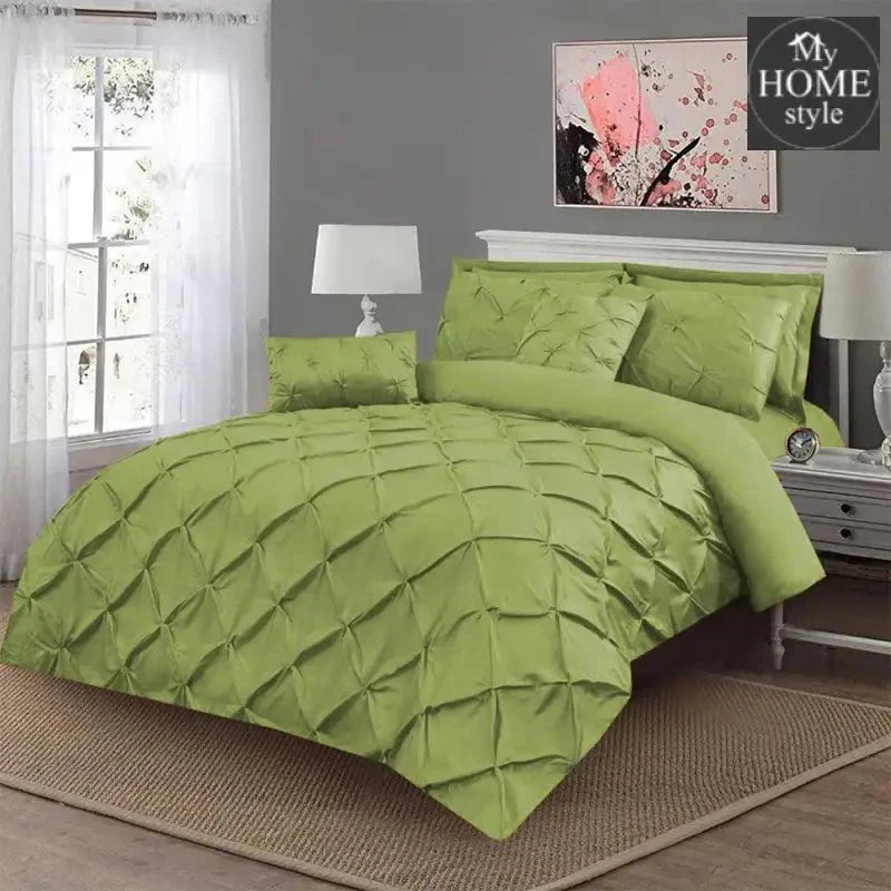 Luxury 8 pc's Sateen Pintuck Duvet set Olive Green