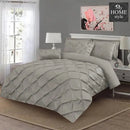Luxury 8 pc's Sateen Pintuck Duvet set Silver