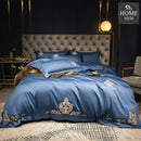 LUXURY EMBROIDERED DUVET SET BLUE