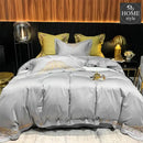 LUXURY EMBROIDERED DUVET SET GREY