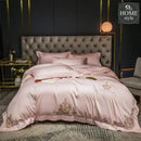 LUXURY EMBROIDERED DUVET SET PINK