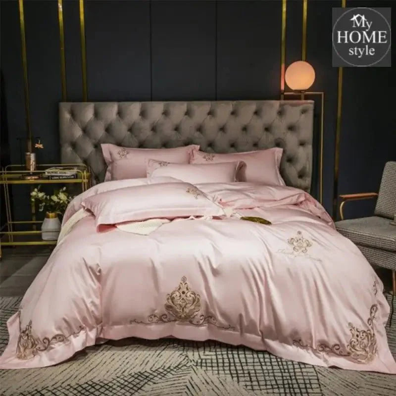 LUXURY EMBROIDERED DUVET SET PINK