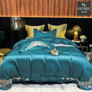 LUXURY EMBROIDERED DUVET SET TEAL