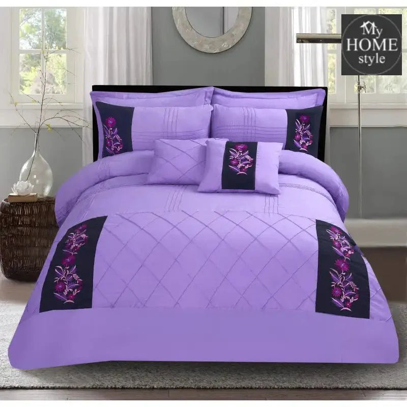 Luxury Embroidered Pinch Pleated Duvet Set 8 Pc's