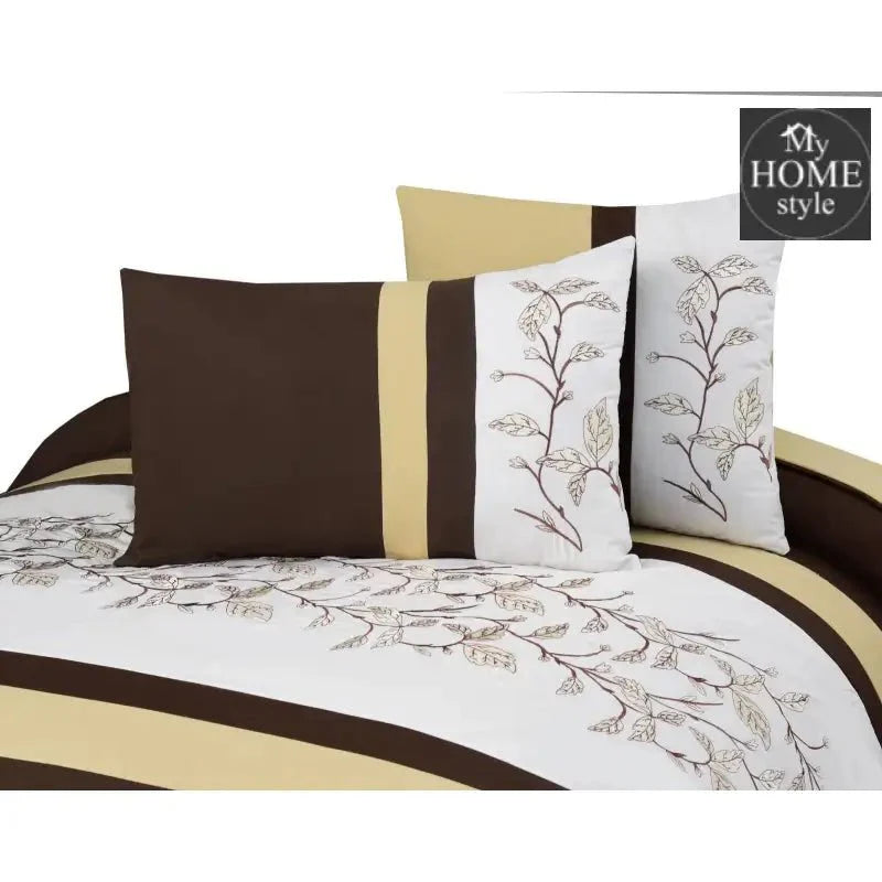 Luxury Embroidered Strips Duvet Set 8 Pc's