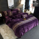 LUXURY EMBROIDERED VELVET DUVET PURPLE