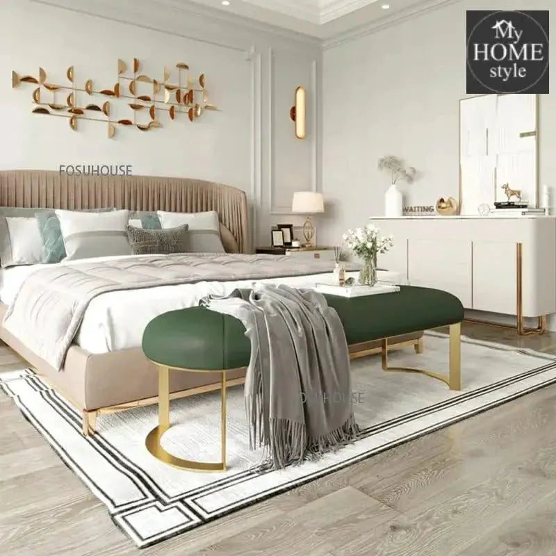 Luxury Nordic 3 Seater Stool With Light Steel Stand -1215