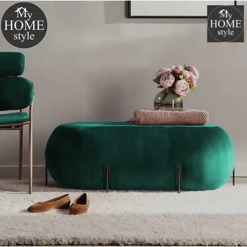 Luxury Ottoman Stool With Steel Legs -1032