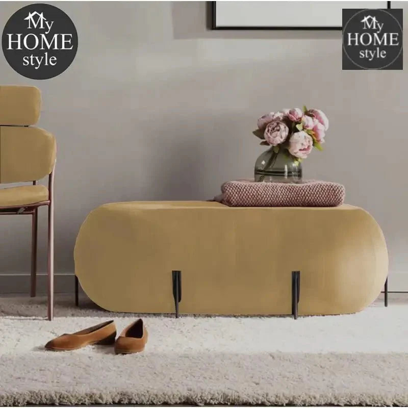 Luxury Ottoman Stool With Steel Legs -1033