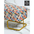 Luxury Printed Velvet Wooden stool 3 Seater With Steel Stand -1209