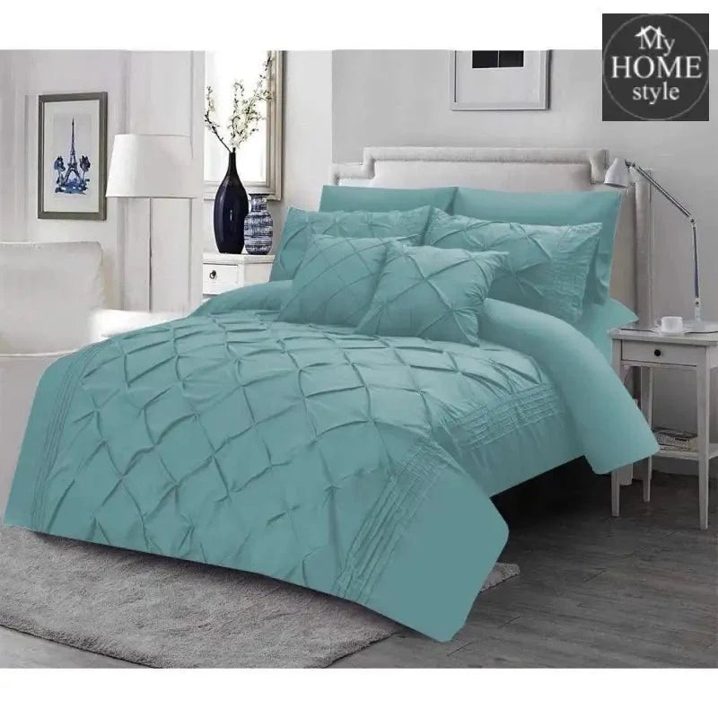 Luxury Pintuck & Pleated Duvet Set Duck Edge