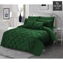 Luxury Pintuck & Pleated Duvet Set Fast Green SC