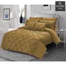 Luxury Pintuck & Pleated Duvet Set Golden Beige